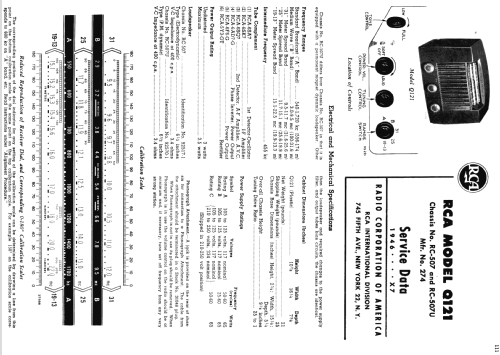 Q121 Ch= RC-507U; RCA RCA Victor Co. (ID = 1106757) Radio