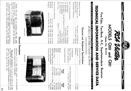 Q20 Ch= RC514; RCA RCA Victor Co. (ID = 1047600) Radio