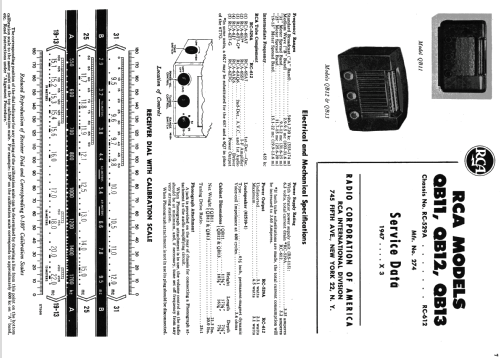 QB11 Ch= RC-529A; RCA RCA Victor Co. (ID = 1109014) Radio