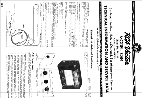 QB2 Ch= RC-529; RCA RCA Victor Co. (ID = 1054050) Radio