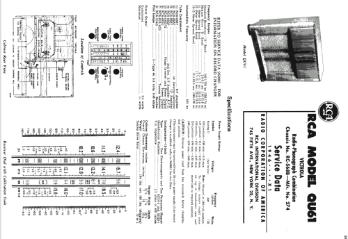 QU61 Ch= RC-568B; RCA RCA Victor Co. (ID = 1107364) Radio