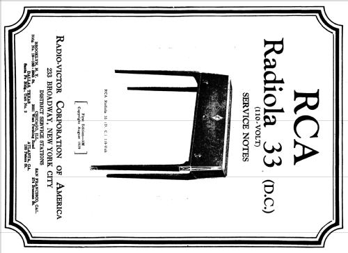 Radiola 33 DC; RCA RCA Victor Co. (ID = 993775) Radio