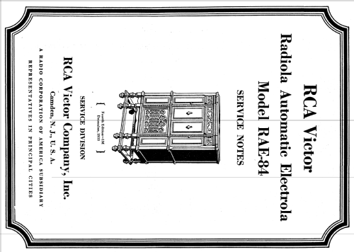 RAE84 ; RCA RCA Victor Co. (ID = 952387) Radio