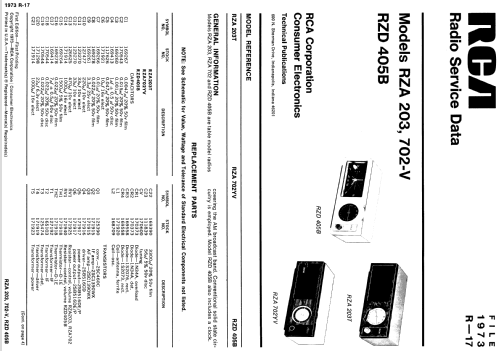 RZA203T ; RCA RCA Victor Co. (ID = 1888576) Radio