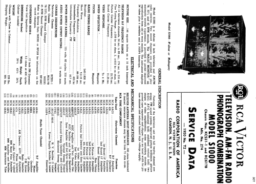 S1000 Ch= KCS31-1 & Ch= RC617B; RCA RCA Victor Co. (ID = 1397346) TV Radio