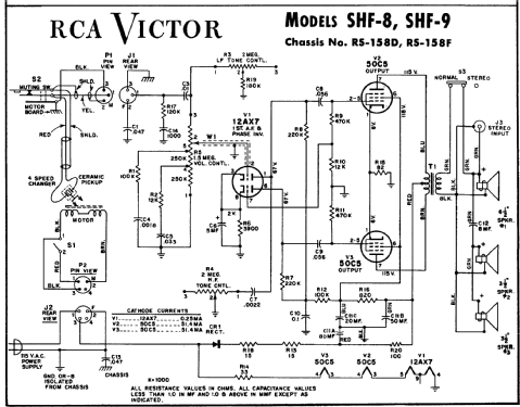 SHF-8 Ch= RS-158F; RCA RCA Victor Co. (ID = 139681) R-Player