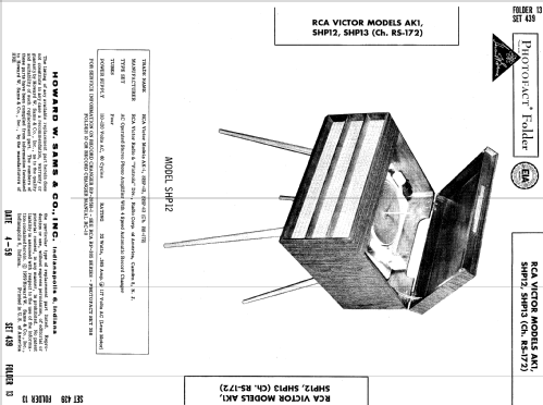 SHP12 Ch= RS-172; RCA RCA Victor Co. (ID = 637839) R-Player