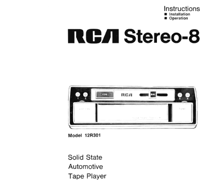 Solid State Stereo 8 12R301; RCA RCA Victor Co. (ID = 2616778) Sonido-V