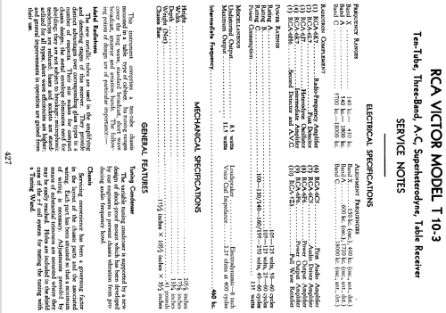 T10-3 ; RCA RCA Victor Co. (ID = 923340) Radio
