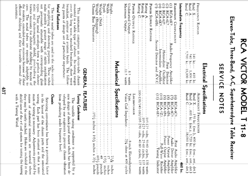T11-8 ; RCA RCA Victor Co. (ID = 923373) Radio