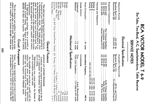 T6-9 ; RCA RCA Victor Co. (ID = 920433) Radio