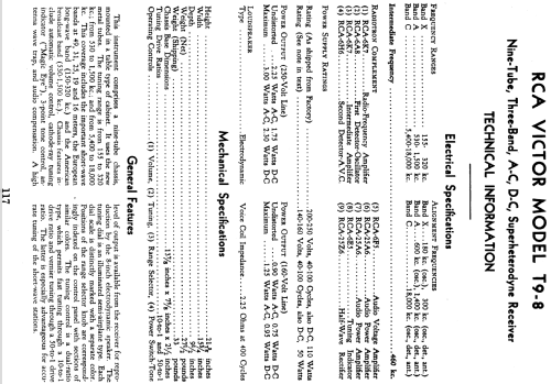 T9-8 ; RCA RCA Victor Co. (ID = 957355) Radio