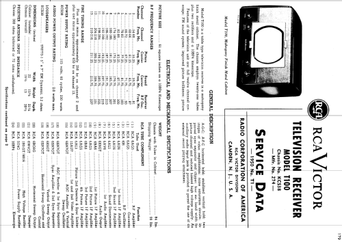 T-100 Ch= KCS38; RCA RCA Victor Co. (ID = 1198989) Television