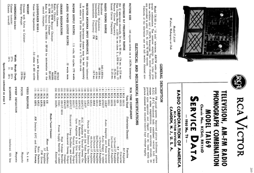 TA169 Ch= KCS43 & Ch= RK135D; RCA RCA Victor Co. (ID = 1393594) TV Radio