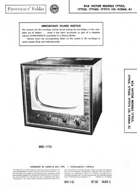 The Kendall 17T174 Ch= KCS66A; RCA RCA Victor Co. (ID = 3017089) Television