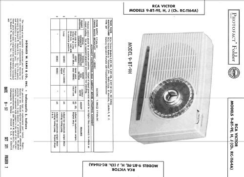 Transistor Six 9-BT-9E Ch= RC-1164A or RC-1164B; RCA RCA Victor Co. (ID = 2439400) Radio