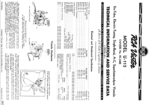 U-115 Ch= RC348E; RCA RCA Victor Co. (ID = 976806) Radio