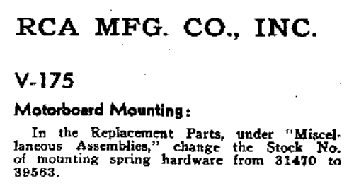 V-175 Ch= RC-582; RCA RCA Victor Co. (ID = 946935) Radio