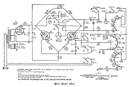 Junior VoltOhmyst 165A; RCA RCA Victor Co. (ID = 3081293) Equipment