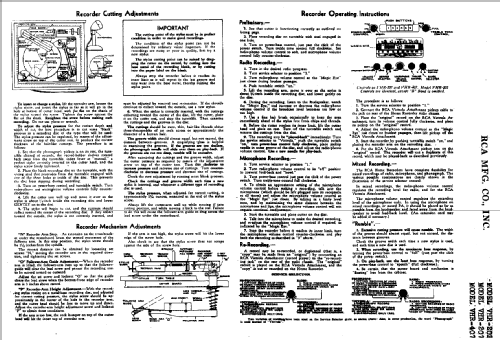 VHR407 Ch= RC-547A; RCA RCA Victor Co. (ID = 947752) Radio