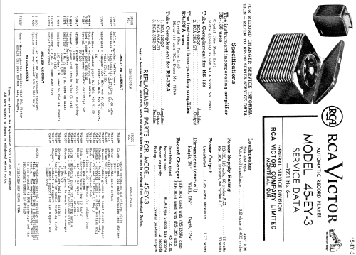 Victrola 45-EY-3 Ch= RS-136B; RCA RCA Victor Co. (ID = 1058186) Reg-Riprod