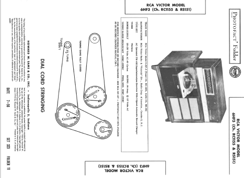 Victrola 6-HF-3 Ch= RC1155 + RS151; RCA RCA Victor Co. (ID = 2310403) Radio