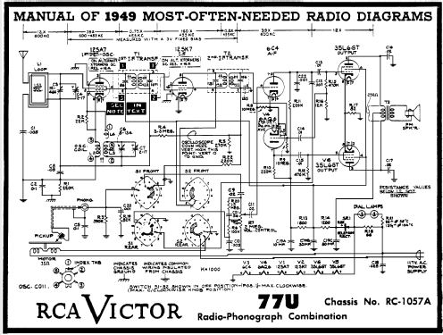 Victrola 77U Ch= RC-1057A; RCA RCA Victor Co. (ID = 100043) Radio