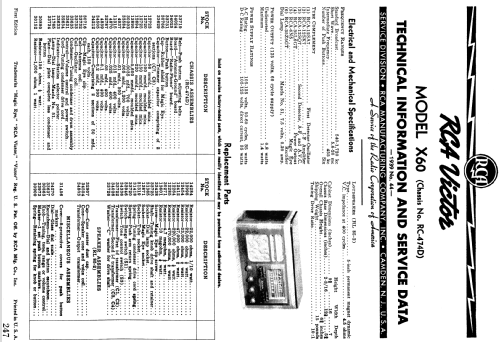 X60 Ch= RC474D; RCA RCA Victor Co. (ID = 984376) Radio