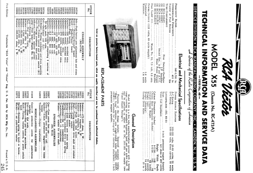 X-55 Ch= RC-473A; RCA RCA Victor Co. (ID = 984373) Radio