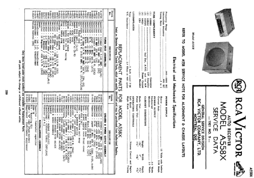 A558X ; RCA Victor (ID = 2232352) Car Radio