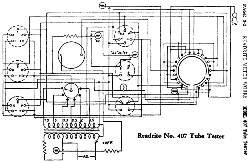 Tube Tester 407; Readrite Meter Works (ID = 405531) Ausrüstung