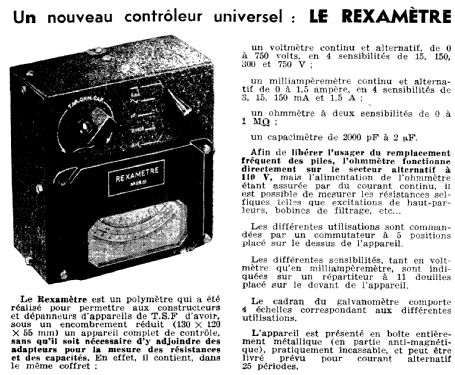 Controleur Universel Rexamètre; Recta; Paris (ID = 543520) Ausrüstung