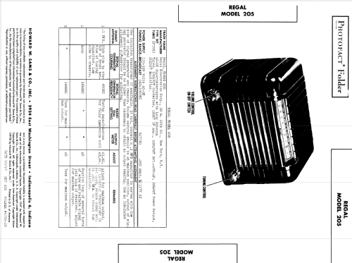 205 ; Regal; New York NY (ID = 900509) Radio