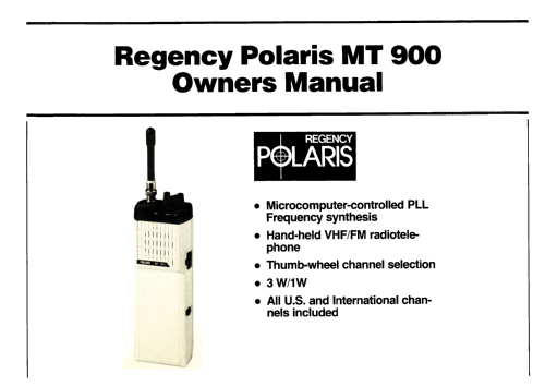 Polaris MT900; Regency brand of I.D (ID = 2578171) Commercial TRX