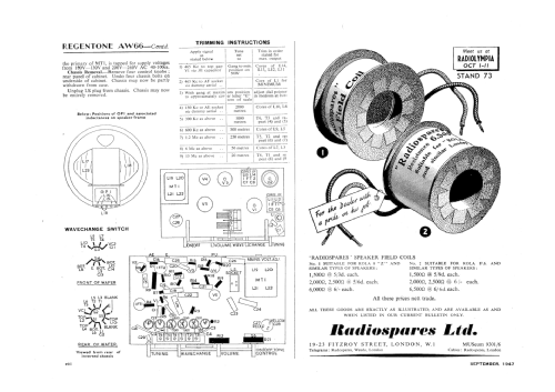 AW66; Regentone Brand (ID = 2252009) Radio