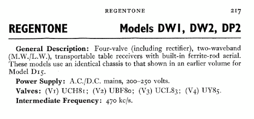 DP2; Regentone Brand (ID = 563693) Radio