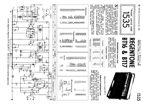 Transistor BT-17; Regentone Brand (ID = 1326585) Radio