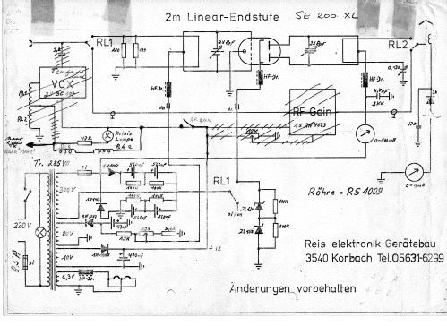 VHF Linear Amplifier SE200XL; Reis Elektronik (ID = 2070036) Amateur-D