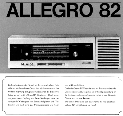 Allegro 82 B/C; REMA, Fabrik für (ID = 1974635) Radio