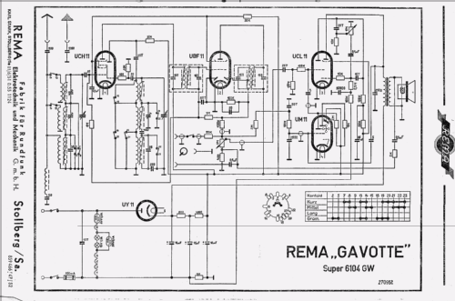 Gavotte 6104GW; REMA, Fabrik für (ID = 550892) Radio