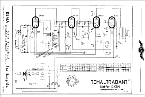 Trabant 19KBN; REMA, Fabrik für (ID = 511198) Radio