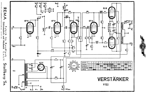 Verstärker V122; REMA, Fabrik für (ID = 1974168) Ampl/Mixer