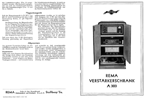 Verstärkerschrank A303; REMA, Fabrik für (ID = 1978321) Radio