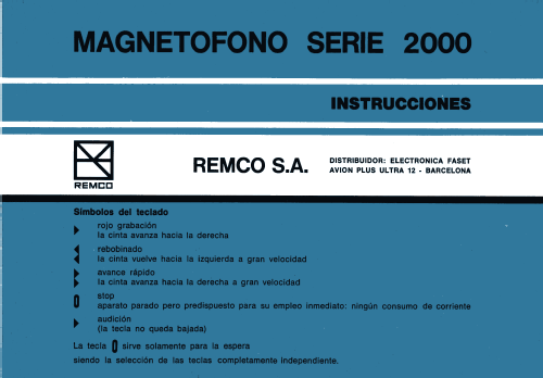 Magnetófono S-2000; Remco S.A.; Llisa de (ID = 2828211) Ton-Bild