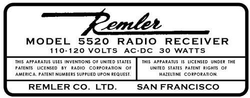 5520 'Scottie Junior' ; Remler Co. Ltd.; San (ID = 3101426) Radio