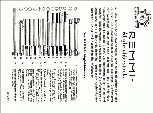 Abgleichbesteck HWK; Remmler, Heinz Remmi (ID = 862043) Equipment