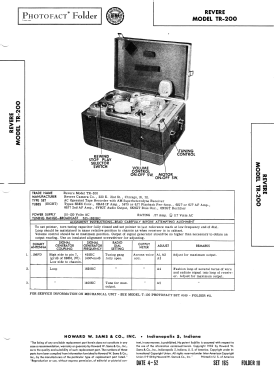 TR-200 ; Revere Camera Co.; (ID = 3044418) R-Player