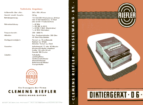 Diktiergerät D6; Riefler Clemens; (ID = 2679472) R-Player