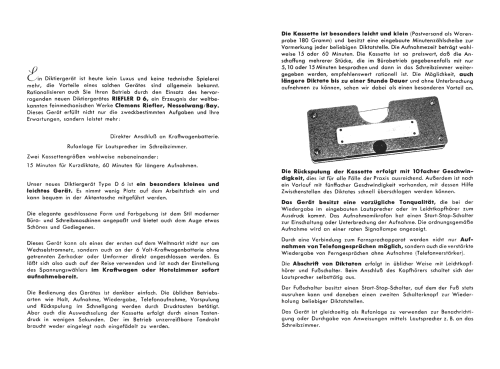 Diktiergerät D6; Riefler Clemens; (ID = 2679473) Enrég.-R