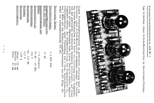 Röhrenvorverstärkerbaustein MV5; RIM bzw. Radio-RIM; (ID = 1723760) Ampl/Mixer